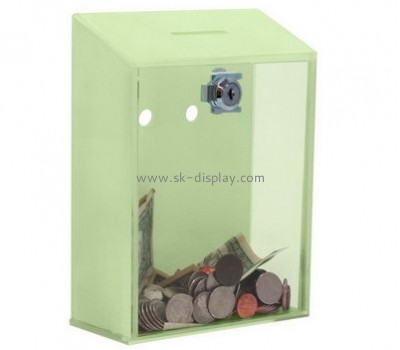 Custom clear acrylic plastic suggestion donation boxes DBS-152