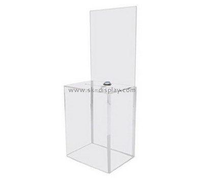 Custom clear perspex acrylic locking ballot display boxes DBS-159