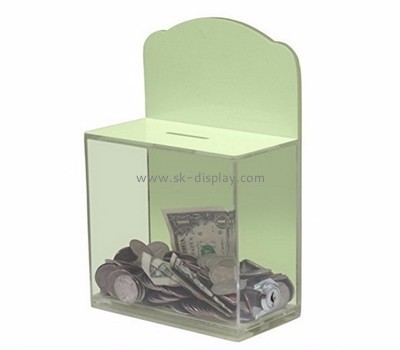 Custom acrylic coin fundraiser containers christmas donation boxes with lock DBS-165