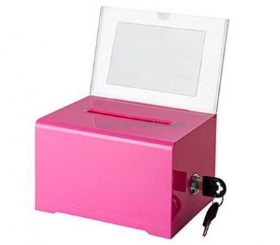 Custom acrylic pink donation boxes DBS-167