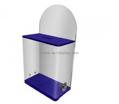 Custom large acrylic locking blue donations ballot boxes DBS-166