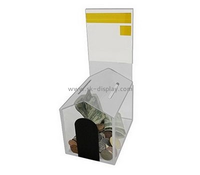 Acrylic display manufacturers custom clear acrylic donation storage boxes DBS-169