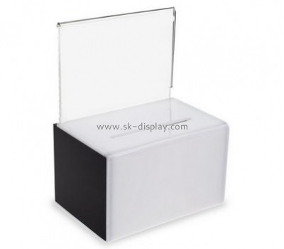 Acrylic display manufacturers custom designs white acrylic donation box DBS-173