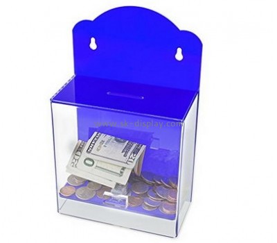Acrylic display factory custom acrylic plastic coin donation boxes with lock DBS-184