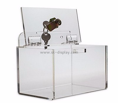 Acrylic display manufacturers custom clear plastic acrylic donation suggestion boxes with lock DBS-199