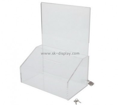 Acrylic display manufacturers custom acrylic container cheap charity boxes  DBS-204