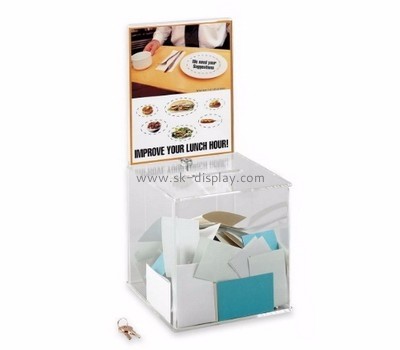 Perspex box manufacturers custom acrylic plastic display case suggestion boxes DBS-216