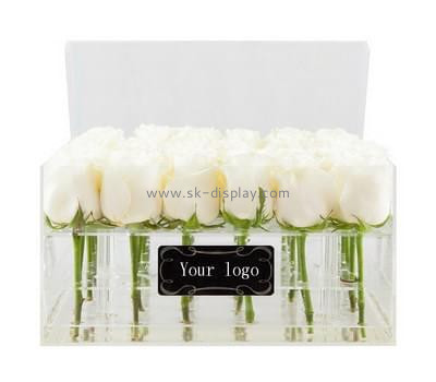 Acrylic products manufacturer customize plexiglass containers rose flower box DBS-238