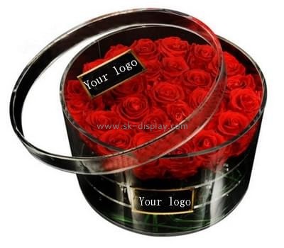 Acrylic display manufacturers customize lucite containers round flower box DBS-244