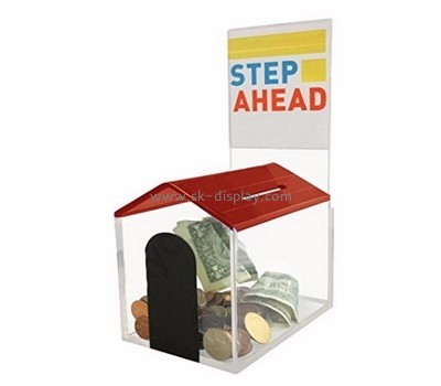 Display case manufacturers customize lucite display cases donations boxes with lock DBS-270