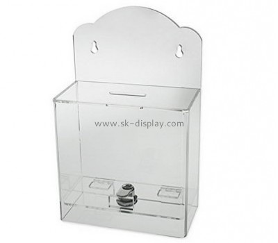Acrylic box factory customize rectangular acrylic charity collection box DBS-277