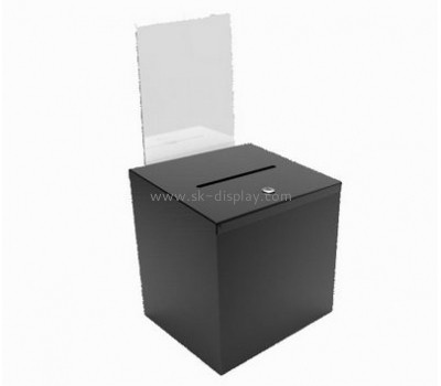 Acrylic display manufacturers customize black acrylic locked ballot box DBS-282