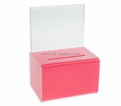 Acrylic box factory customize acrylic charity collection organizer box DBS-292