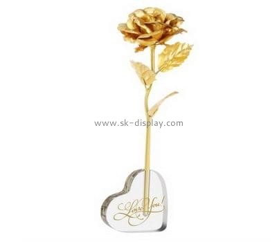 Acrylic items manufacturers custom design clear acrylic block heart vase SOD-063