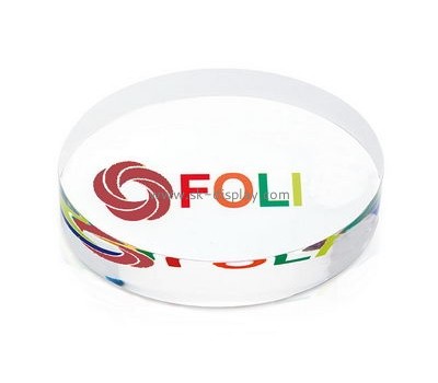 China acrylic manufacturer customize acrylic logo block paper weight SOD-065