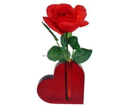 Acrylic display manufacturers customize acrylic block heart vase SOD-077