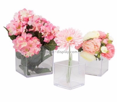 Acrylic plastic supplier customized acrylic square flower vase SOD-216