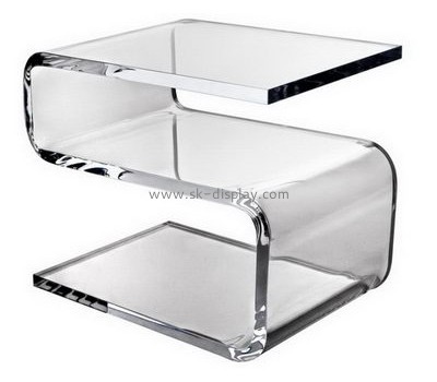 Acrylic manufacturers customized clear acrylic side coffee table with shelf AFS-228