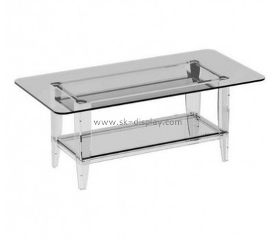 Acrylic display manufacturers customized acrylic coffee side table with shelf AFS-230