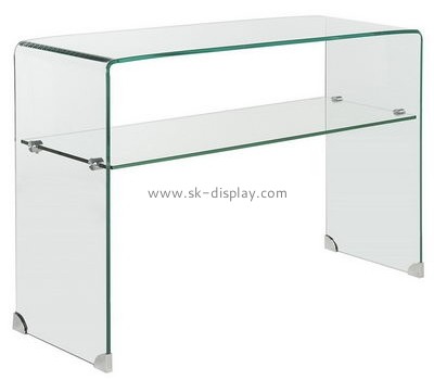 Plexiglass manufacturer customized clear acrylic side table with shelf AFS-288