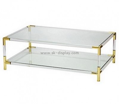 Acrylic display supplier customized cheap coffee side table with shelf AFS-303