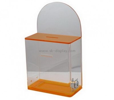 Acrylic manufacturers custom plexiglass coin donation containers boxes DBS-318