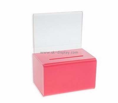 Acrylic products manufacturer custom plexiglass fabrication charity money collection boxes DBS-348