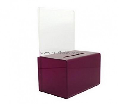 Plastic fabrication company custom acrylic collection box DBS-350