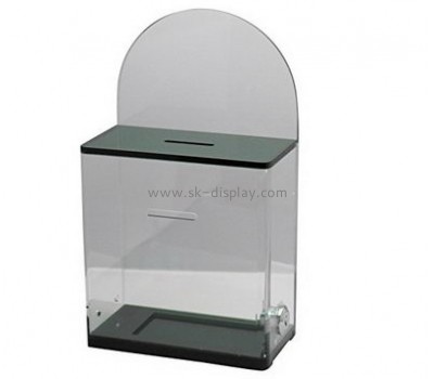 Acrylic plastic supplier custom plastics cash donation box DBS-407