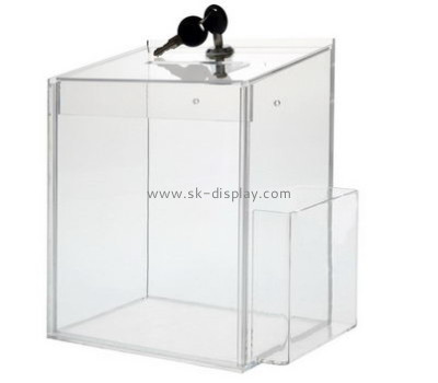 Acrylic display supplier custom plexi ballot box with sign holder DBS-419