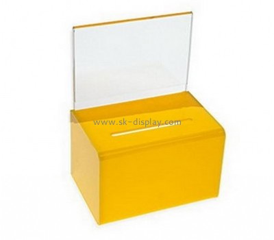 Acrylic display factory custom cheap charity collection boxes for sale DBS-422