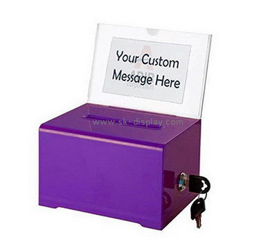 Display stand manufacturers custom designs acrylic plastic donation boxes DBS-427