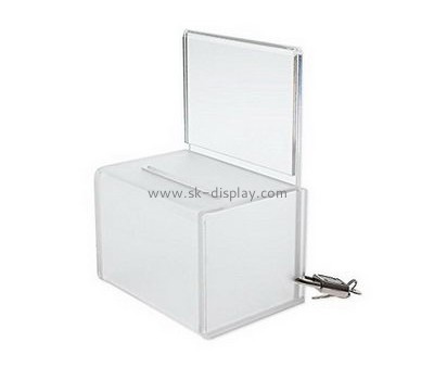Acrylic items manufacturers custom acrylic plastic cash collection box DBS-430