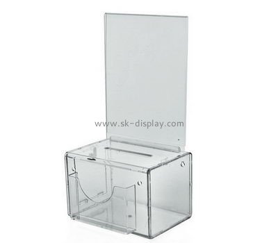 Perspex manufacturers custom acrylic clear donation boxes DBS-438