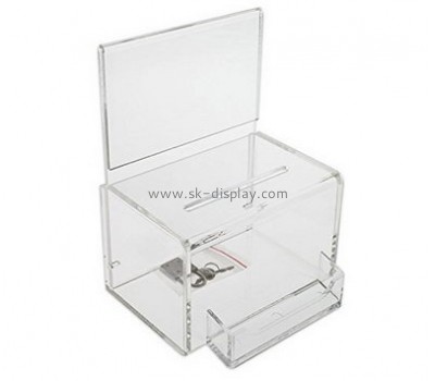Lucite manufacturer custom clear plexiglass acrylic donation box DBS-441