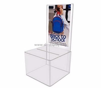 Acrylic plastic supplier custom plastics donation boxes BDC-443