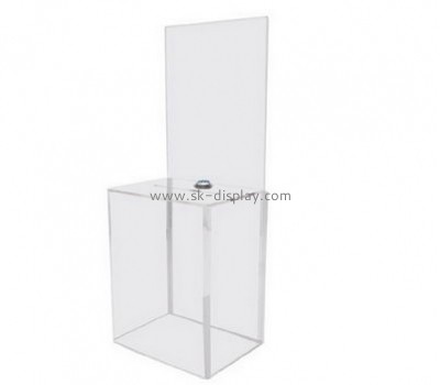 Acrylic boxes suppliers custom plexiglass  plastic fabrication charity collection boxes BDC-442