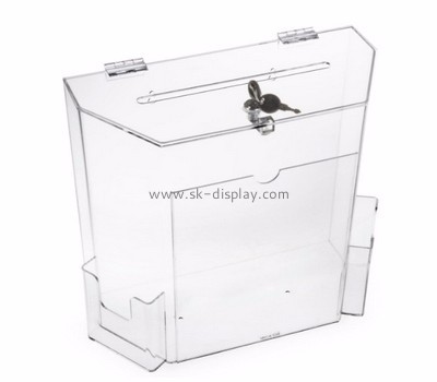 Acrylic supplier custom plexi ballot box with sign holder DBS-455