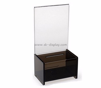 Donation box manufacturer custom black acrylic suggestion box DBS-474