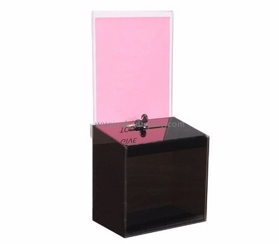 Acrylic display factory custom lucite fabrication black ballot box DBS-475