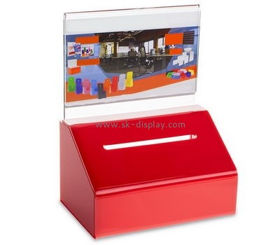 Acrylic manufacturers custom church donation box with lock DBS-488
