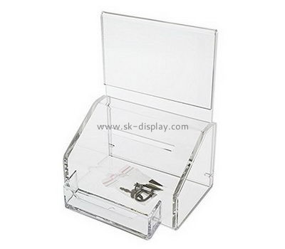 Plexiglass manufacturer custom locking donation suggestion boxes with lock DBS-492