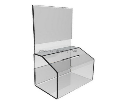 Acrylic plastic supplier custom acrylic coin donation box DBS-496