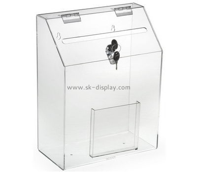 Perspex manufacturers custom acrylic ballot box with sign holder BB-523