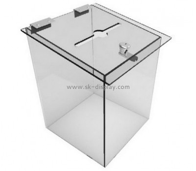 Acrylic products manufacturer custom plexiglasss locking donation box DBS-522