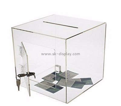 Acrylic box manufacturer custom large money donation box DBS-519