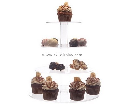 Acrylic products manufacturer custom lucite 4 tier cake stand FD-089