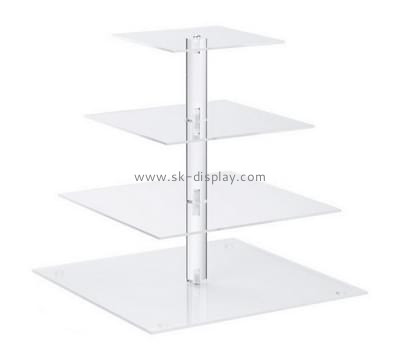 Plastic fabrication company custom acrylic tiered cake stand FD-104