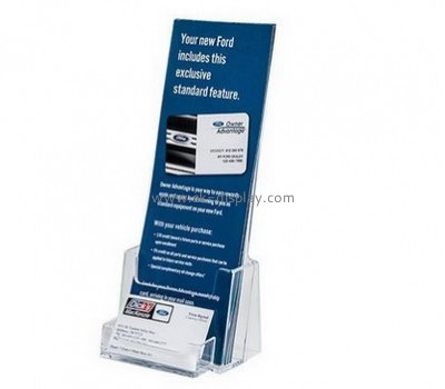 Customized acrylic brochure holder with business card pocket BD-156