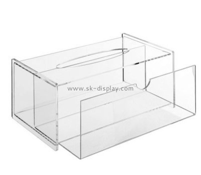 Customized clear acrylic tissue box with holder BD-216